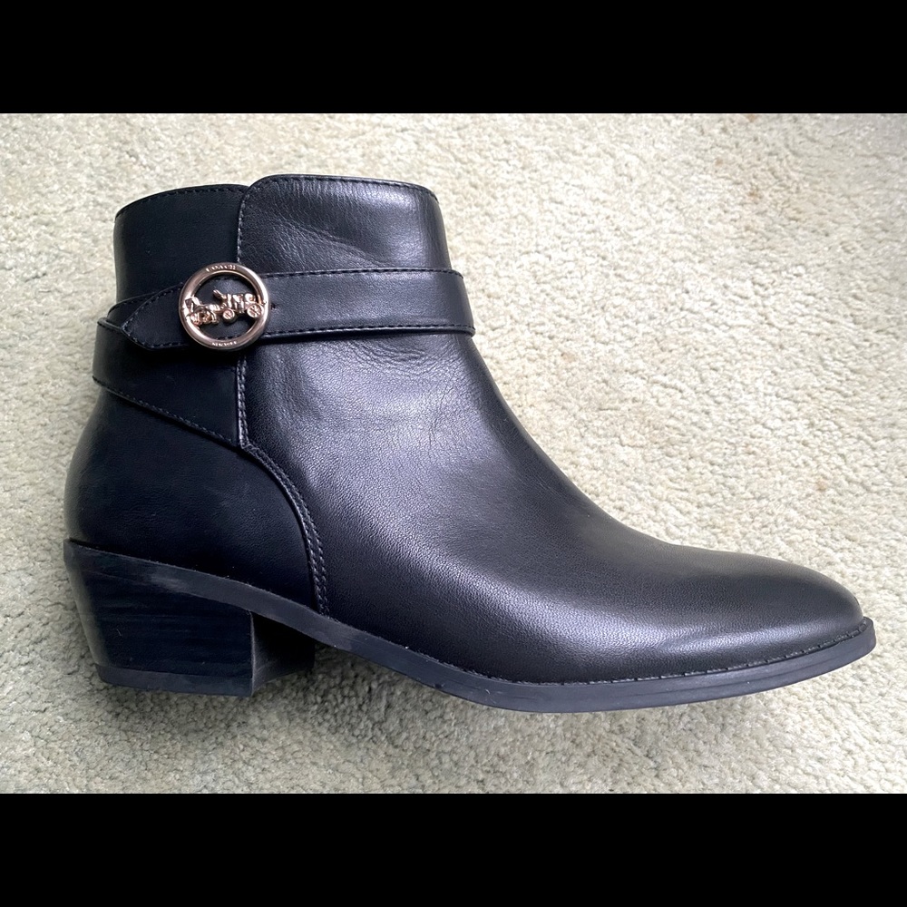 Coach ladies black ankle boots, worn once indoors. Size 6